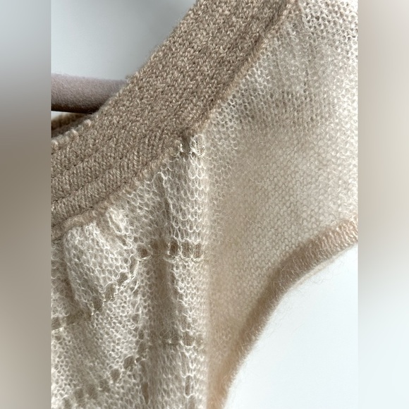 Kid Mohair & Silk Handcrafted Openwork knit dress, lining, size S-M - Picture 5 of 8